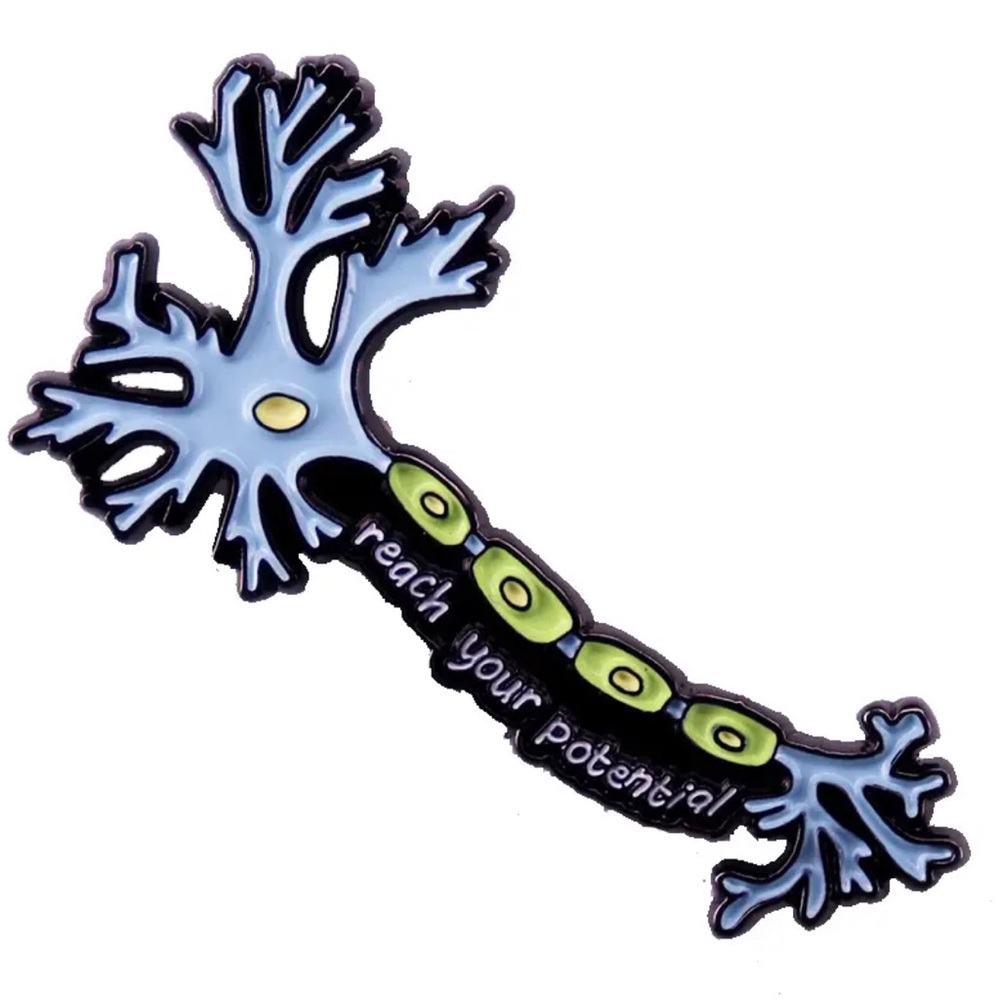 Reach Your Potential Enamel Pin Nerdy Neuro Pun Inspirational Psych Student Gift